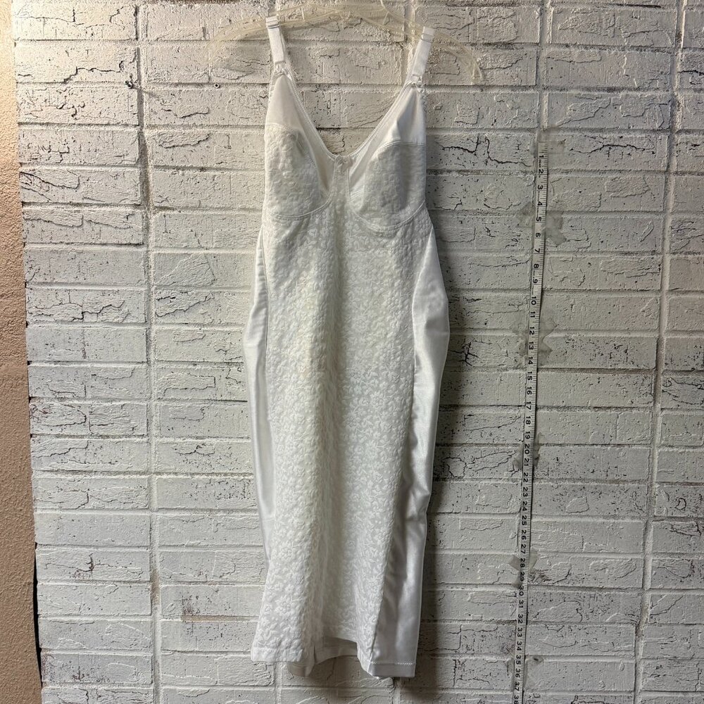 White Lace Satin Shapewear Slip | Size 48B | Body Shaper Foundation Wear